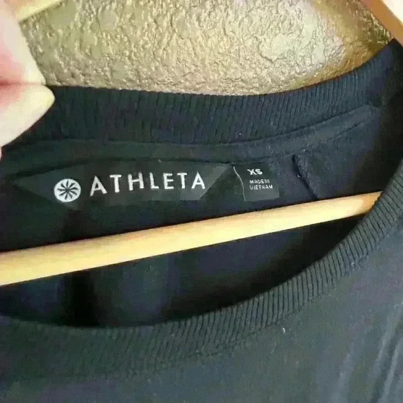 Athleta assymetrical long-sleeved top black women’s sz xs athletic - Picture 4 of 7